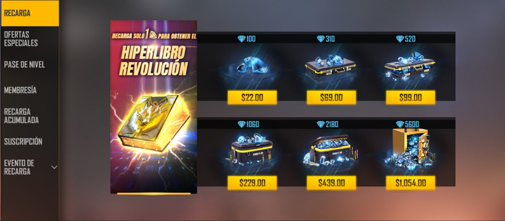 Por qué recargar Free Fire